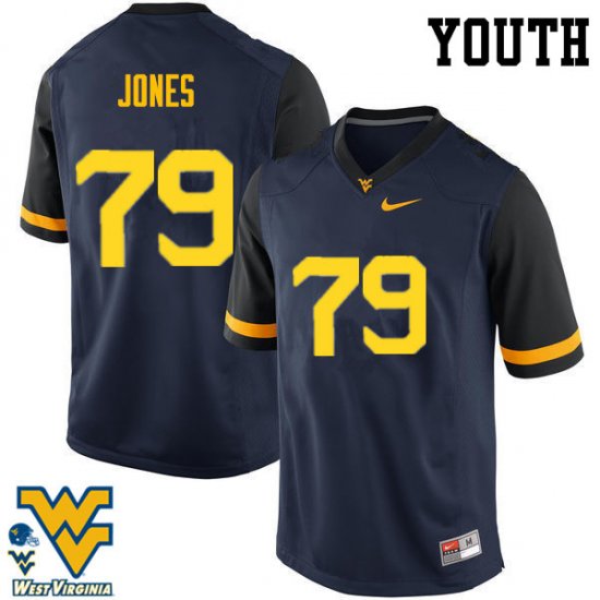 Youth West Virginia Mountaineers NCAA #79 Matt Jones Navy Authentic Nike Stitched College Football Jersey EV15D67PV